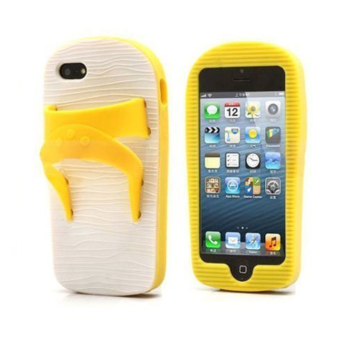 Flip Flop Keltainen Iphone 5 Silikonikuori