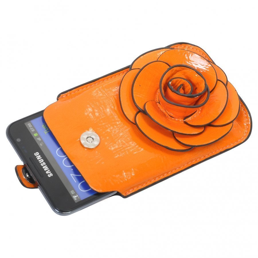 Flower Iphone 4s Nahkatasku Oranssi