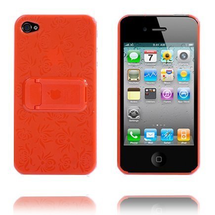 Flower Kickstand Oranssi Iphone 4 Suojakuori