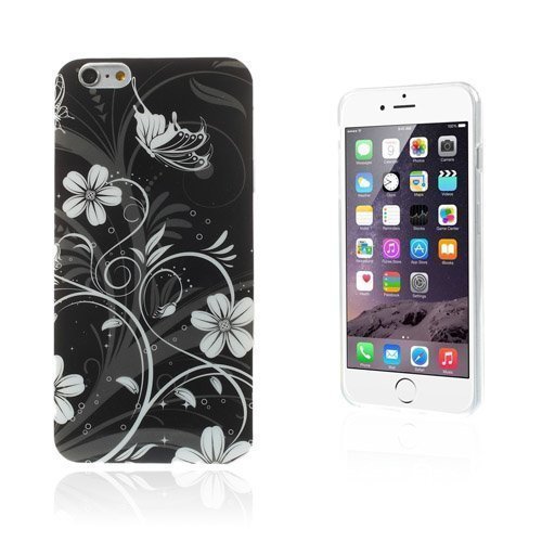 Flower Perhonen & Valkoinen Kukka Iphone 6 Plus Suojakuori
