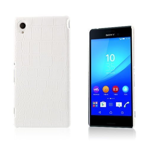 Fossum Sony Xperia M4 Aqua Kuori Krokotiilinnahka Valkoinen