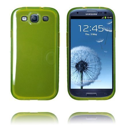 Frosted Back Läpikuultava Reunus Keltainen Samsung Galaxy S3 Silikonikuori