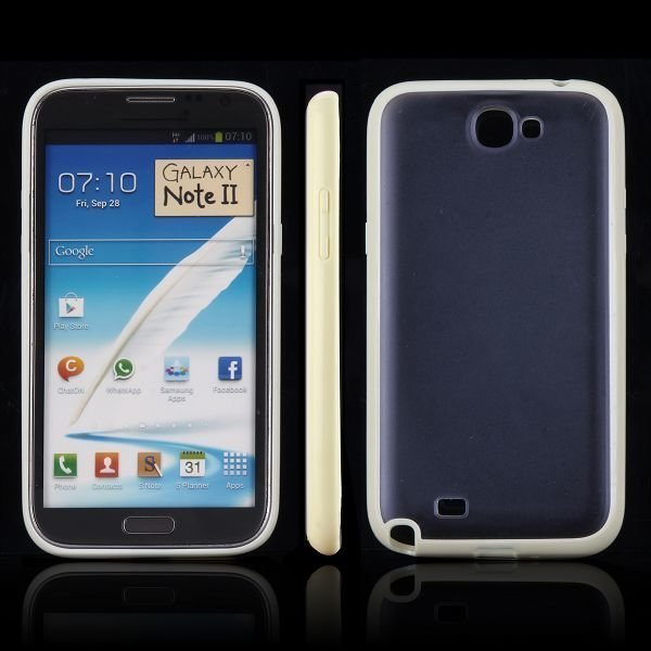 Frosty Ice Back Vaaleankeltainen Samsung Galaxy Note 2 Silikonikuori