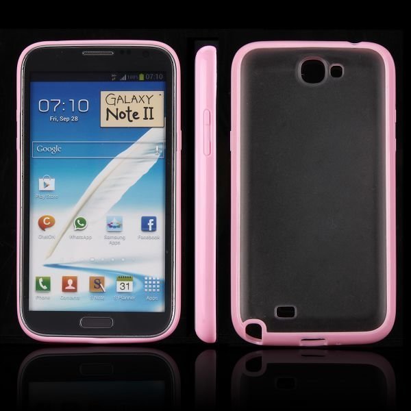 Frosty Ice Back Vaaleanpunainen Samsung Galaxy Note 2 Suojakuori