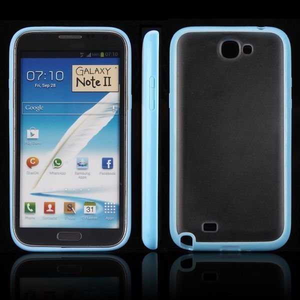 Frosty Ice Back Vaaleansininen Samsung Galaxy Note 2 Silikonikuori
