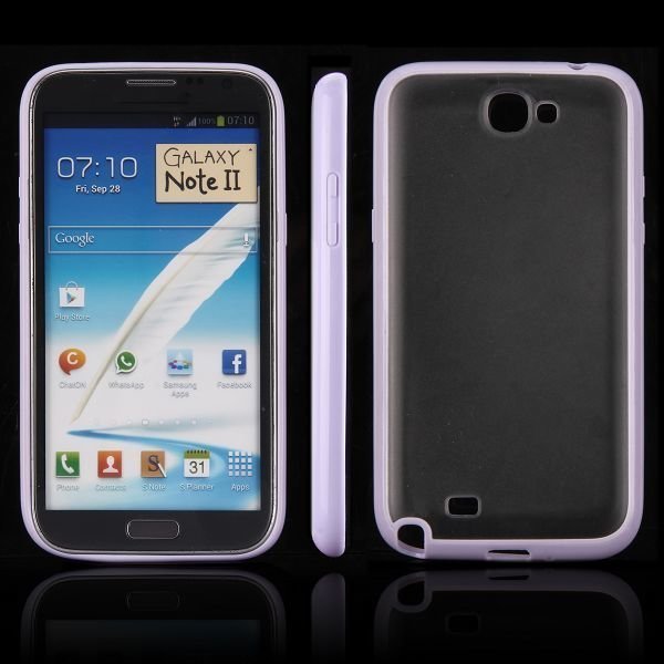 Frosty Ice Back Vaaleanvioletti Samsung Galaxy Note 2 Silikonikuori
