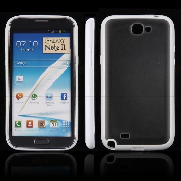 Frosty Ice Back Valkoinen Samsung Galaxy Note 2 Silikonikuori