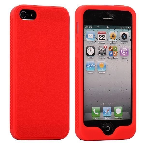 Fullfront Soft Shell Punainen Iphone 5 Silikonikuori