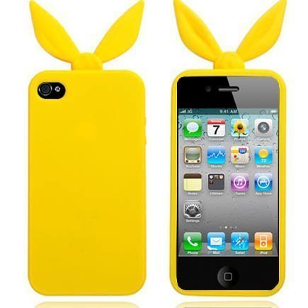 Funny Bunny Keltainen Iphone 4 / 4s Silikonikuori