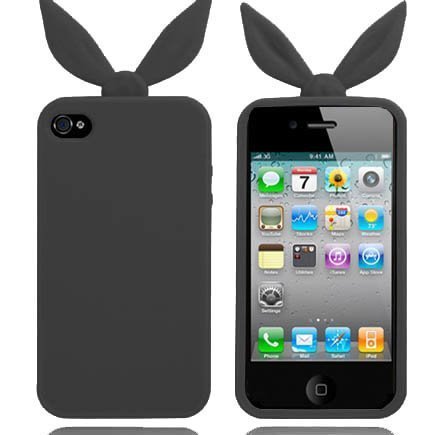 Funny Bunny Musta Iphone 4 / 4s Silikonikuori