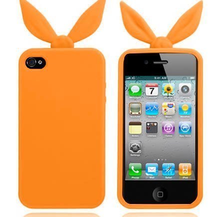 Funny Bunny Oranssi Iphone 4 / 4s Silikonikuori