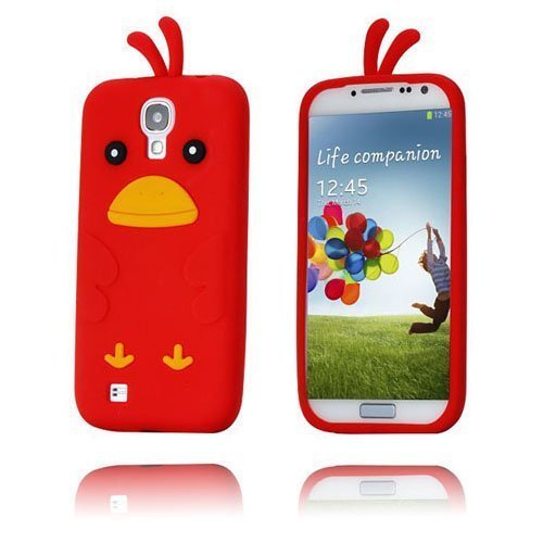 Funny Chicken Punainen Samsung Galaxy S4 Silikonikuori