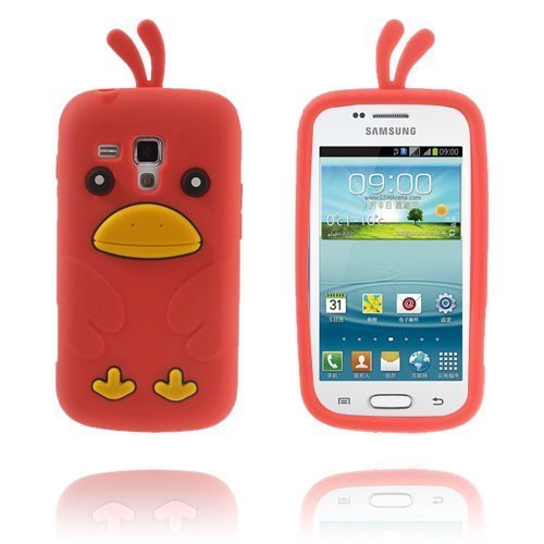 Funny Chicken Punainen Samsung Galaxy Trend Silikonikuori