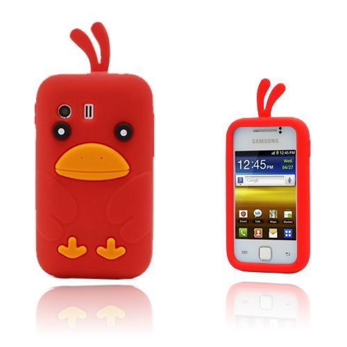 Funny Chicken Punainen Samsung Galaxy Y Silikonikuori