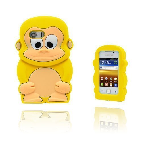 Funny Monkey Keltainen Samsung Galaxy Y Silikonikuori