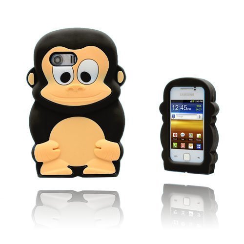 Funny Monkey Musta Samsung Galaxy Y Silikonikuori