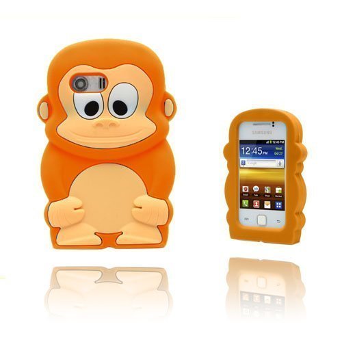 Funny Monkey Oranssi Samsung Galaxy Y Silikonikuori