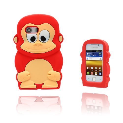 Funny Monkey Punainen Samsung Galaxy Y Silikonikuori