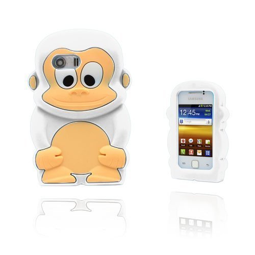Funny Monkey Valkoinen Samsung Galaxy Y Silikonikuori