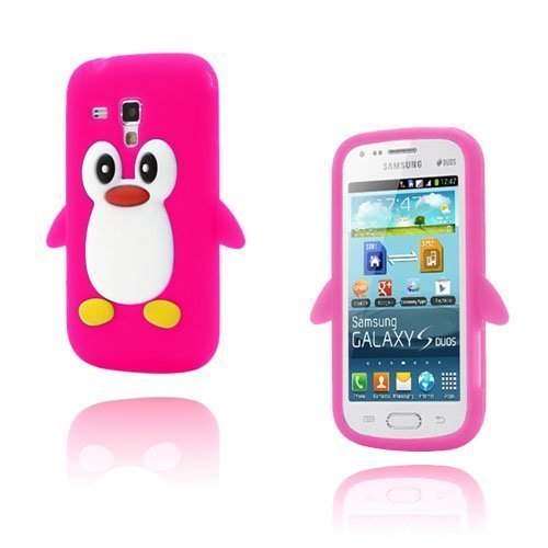 Funny Penguin Kuuma Pinkki Samsung Galaxy Trend Silikonikuori