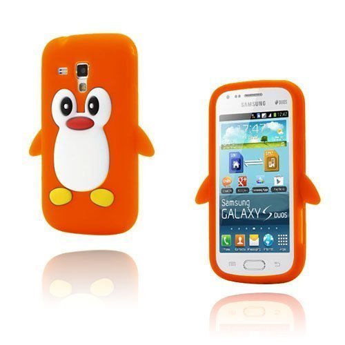 Funny Penguin Oranssi Samsung Galaxy Trend Silikonikuori