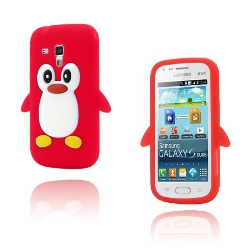 Funny Penguin Punainen Samsung Galaxy Trend Silikonikuori