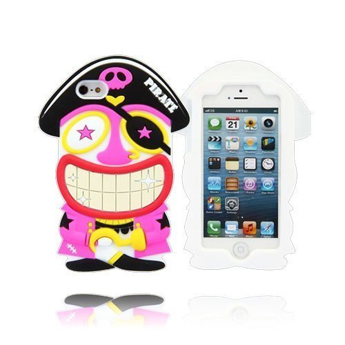 Funny Pirate Valkoinen Iphone 5 Silikonikuori