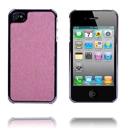 Furry Fashion Electroplated Vaaleanpunainen Iphone 4 Suojakuori