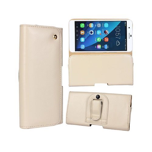 Gaarder Pouch Huawei Honor 6 Plus Vyökotelo Aitoa Nahkaa Beige