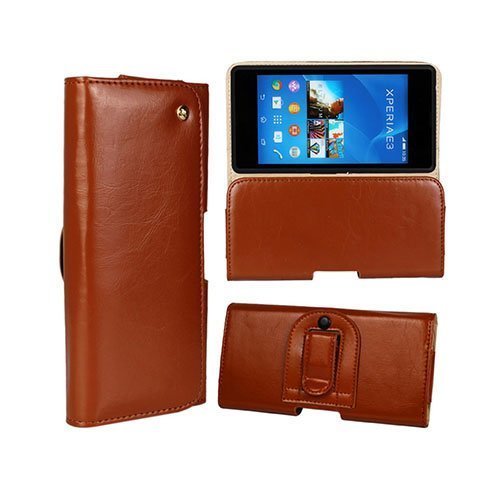 Gaarder Pouch Sony Xperia E3 Vyökotelo Aitoa Nahkaa Ruskea
