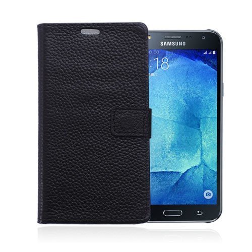 Garborg Samsung Galaxy J5 Nahkakotelo Musta