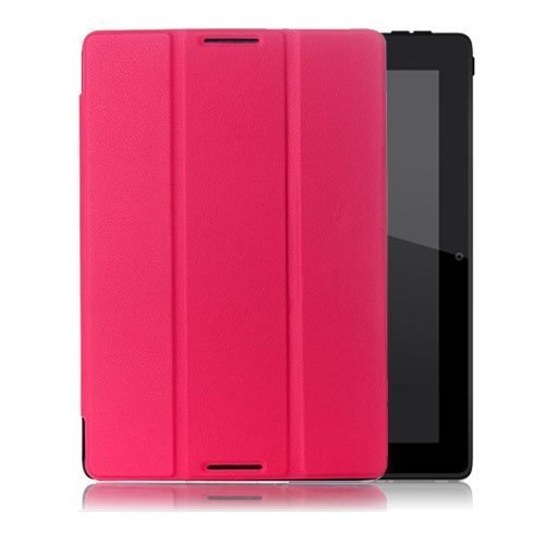 Garff Lenovo Ideatab A10-70 Leather Tri-Fold Case Hot Pink