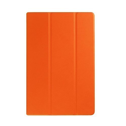 Garff Silk Sony Xperia Z4 Tabletti Kolmesti Taittuva Nahkakotelo Oranssi