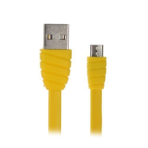 Gblue 1 Metrin Litteä Mikro Usb Lataus Ja Datakaapeli Keltainen