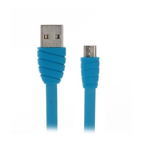 Gblue 1 Metrin Litteä Mikro Usb Lataus Ja Datakaapeli Sininen