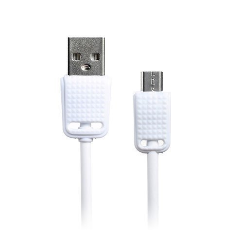 Gblue 2.1a 1 Metrin Pyöreä Mikro Usb Lataus Ja Datakaapeli Valkoinen