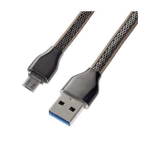 Gblue Kudotulla Kuviolla 1 Metrin Mikro Usb Siirto Ja Latauskaapeli Musta