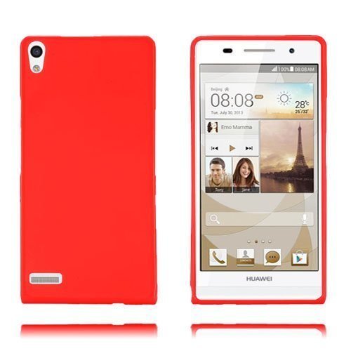 Gelcase Punainen Huawei Ascend P6 Suojakuori