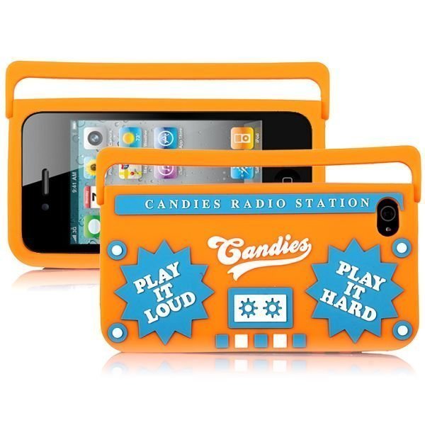 Ghetto Blaster Oranssi Iphone 4 / 4s Silikonikuori