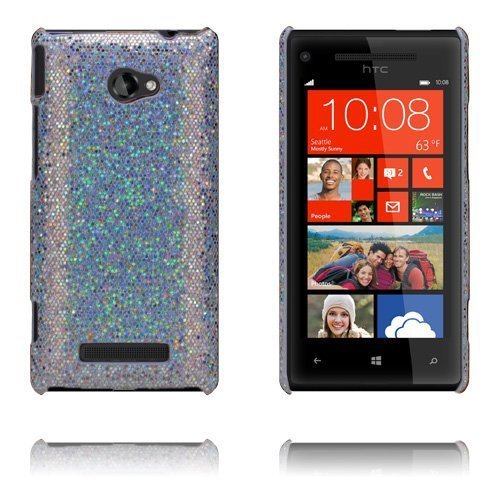 Glitter Hopeinen Htc 8x Suojakuori