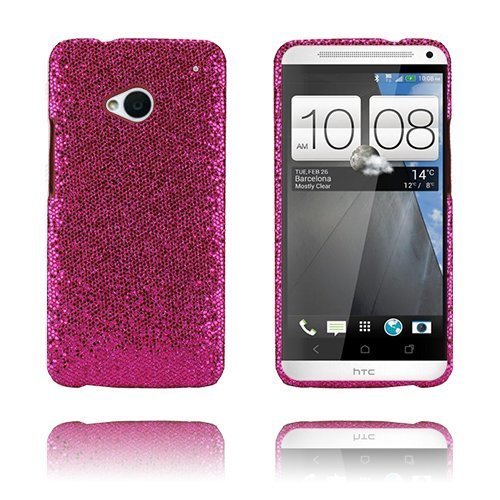 Glitter Kuuma Pinkki Htc One Suojakuori