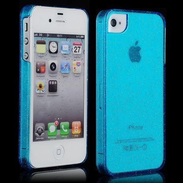 Glitter Läpikuultava Sininen Iphone 4 / 4s Suojakuori