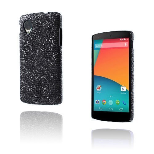 Glitter Musta Google Nexus 5 Suojakuori