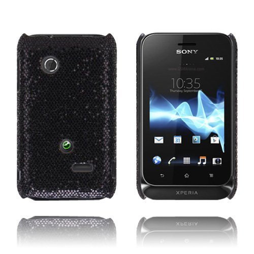 Glitter Musta Sony Xperia Tipo Suojakuori