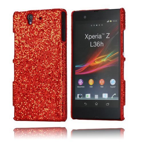 Glitter Punainen Sony Xperia Z Suojakuori