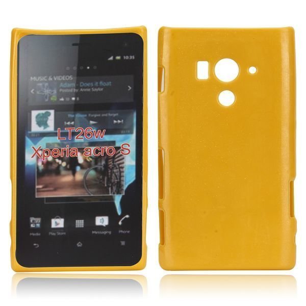 Glitter Shell Keltainen Sony Xperia Acro S Silikonikuori