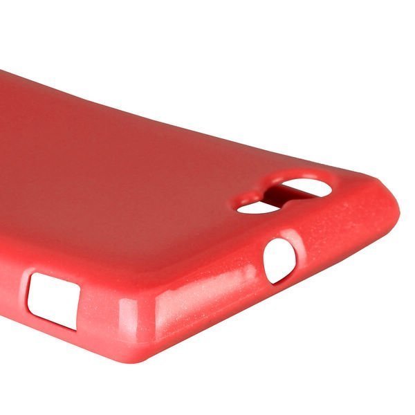 Glitter Shell Punainen Sony Xperia J Silikonikuori