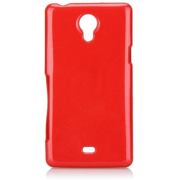 Glitter Shell Punainen Sony Xperia T Silikonikuori
