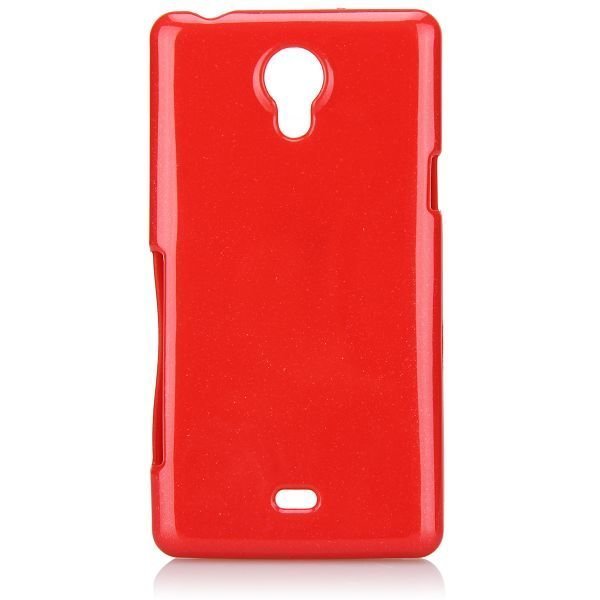 Glitter Shell Punainen Sony Xperia T Silikonikuori