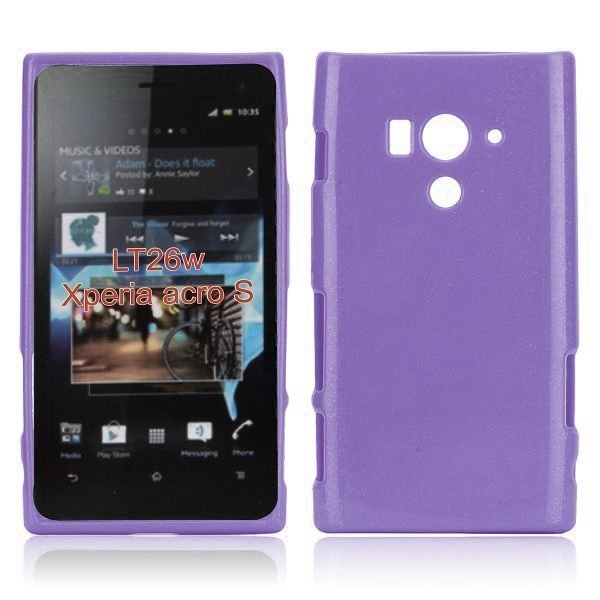 Glitter Shell Violetti Sony Xperia Acro S Silikonikuori